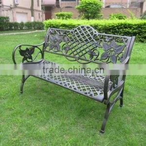 French Style Cast Aluminum Iron Metal Park Bench Garden Chair thumbnail-1