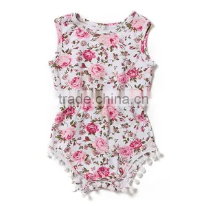 2016 Wholesale High Quality Boutique Soft Cotton Floral Baby Romper thumbnail-1