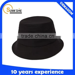 Custom 100% Cotton Black Plain Blank High Quality Bucket Hats thumbnail-2