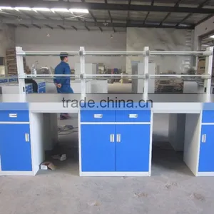 With Reagent Rack and Sink Galvanized Steel Lab Bench thumbnail-3