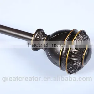 Decorative Open-Work Resin Finials For 3/4" (19mm) Gold Metal Curtain Rods, High Quality Designer Drapery Hardware thumbnail-5