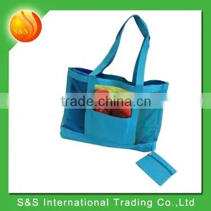 2016 Large Ladies Mesh Tote Beach Bag With Samll Pouch thumbnail-3