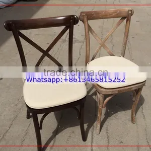 Beech and Oak Wood Stackable Wedding Dinning Cross Back Chair thumbnail-5