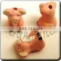 Ceramic Small Animal Shape Bead - Cute Little Pink Pig thumbnail-1