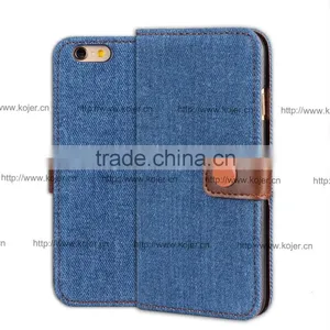 Denim Wallet Stand Flip Phone Case For Iphone 6 thumbnail-1