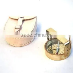 Nautical Antique Brass Clinometer Compass With Case 13448 thumbnail-1