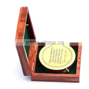 Beautiful Hampton Nautical Brass Compass -Solid Brass Edgar Allan Poe Poem Compass 13421 thumbnail-4