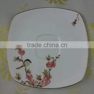 Ceramic Gold Rim Tea Cup and Saucer 300ml Bone China Tea Cup and Saucer Sets thumbnail-5