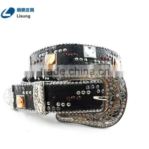 Bling Western Crystal Rhinestone Dress Concho Straps For Men thumbnail-2