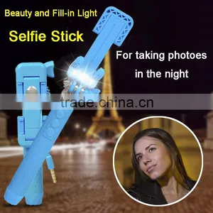 Selfie Monopod LED Flash Smartphone Selfie Stick Supreme Mini Night Version LED Filling Light For Android Phone for IPhone thumbnail-1