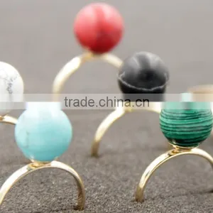 New Style Turquoise Alloy Ring With Unique Various Color Ball thumbnail-2