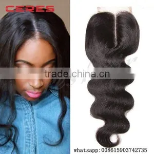 Human Hair Weave Lace Closure Peruvian Silk Body Wave Closure Middle Part Closure thumbnail-1