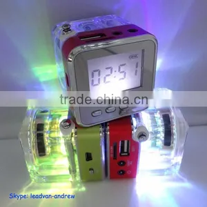 2014 Top Selling Speaker Support USB Radio Micro SD Music Cube Portable Speaker thumbnail-1