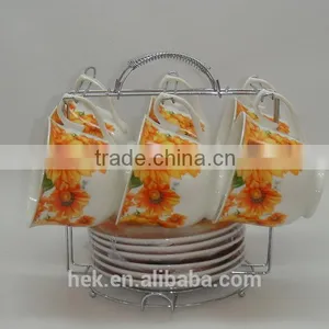 Flower Colored Tea Cup and Saucer Sets thumbnail-2