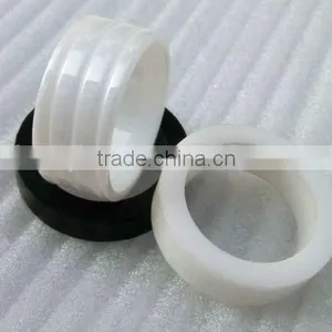 Fancy White Ceramic Rings for Women With Multi Faced and High Polished thumbnail-2