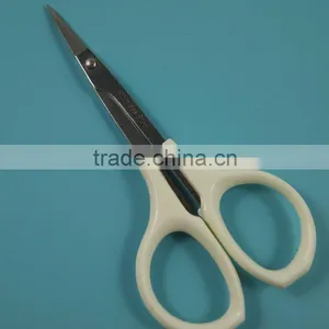 MRJ-020 White Color Plastic Handle Sharp Tip Stainless Steel Beauty Scissors thumbnail-1