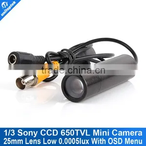 3D-DNR 0.0005 Low Lux Mini Nightvision Starlight 1/3 Sony CCD Camera RJ10 DSP 650TVL 25mm Lens OSD Menu thumbnail-1
