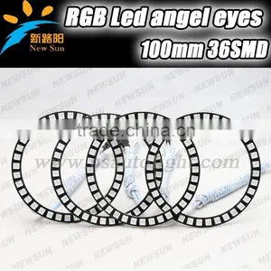 Fit for All Car Angel Eyes Headlight, 36Leds 5050SMD 100mm DIA RGB SMD Ring Angel Eye Led 12V thumbnail-1