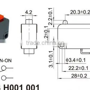 Waterproof Micro Switch,Push Button Micro Switch for Small Appliance thumbnail-3