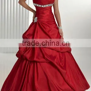 2015 Factory Custom Made Latest Design Party Gowns Ball Gown Vestidos de Fiesta Red Prom Dresses thumbnail-1