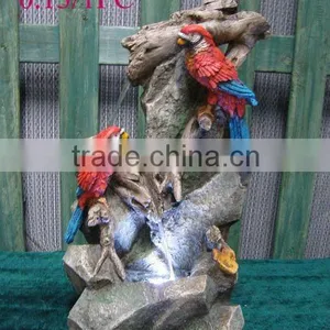 Polyresin Parrot Water Fountain Table Animals Water Fountain Desktop Fountain Indoor Water Fountain thumbnail-1