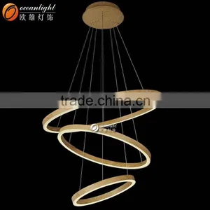 Frosted Crystal Pendant Lamp Wood Pendant Lamp LED Ring Pendant Lamp OM66138 thumbnail-3