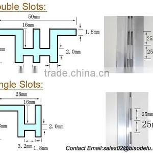 1" Slot 2" Center Shopfittings Aluminum Wall Upright thumbnail-2