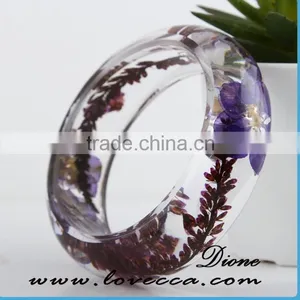 Most Elegant Women Simple Design Real Resin Flower Bangles Wholesale thumbnail-5