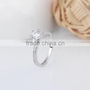 925 Sterling Silver Mother and Son Design Busting Ring With Zircon thumbnail-2
