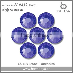 PRECIOSA Flat Back Hot Fix Rhinestones, Deep Tanzanite MC Chaton Rose VIVA12 thumbnail-1