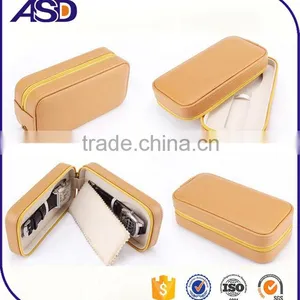 Genuine Leather Zipper Watch Box, Couple Watches Gift Box thumbnail-1