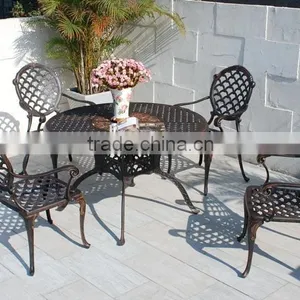 Best Selling High Quality Garden Furniture Cast Aluminium Dining Table Set in Patio thumbnail-2