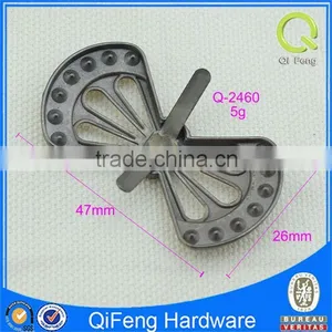 Q-2460 Rectangle Metal Logo Tag Rhinestone Fashion Bownot Shape Design thumbnail-3
