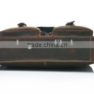 Crazy Horse Genuine Leather Men Messenger Bags Leather Vintage Briefcases Mens Men Genuine Leather Briefcase thumbnail-4