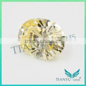 Wholesale Synthetic Zircon Gemstones Oval Cut L-Yellow CZ Stones thumbnail-2