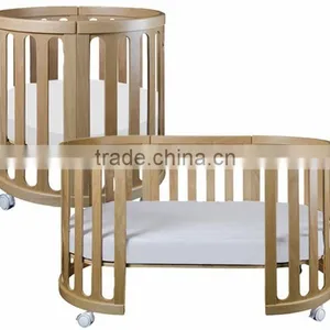Fashion Model 5 in 1 Wooden Round Baby Cot Baby Crib thumbnail-4