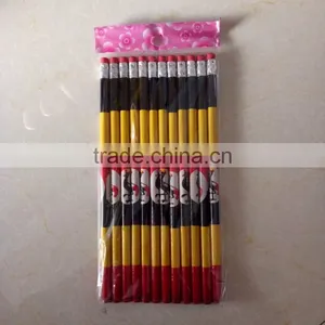 12PCS/Opp Bag Packing Round Shape Wooden Pencil for Uganda thumbnail-2
