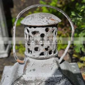 Distressed Metal Lantern Decorate Lantern Candle Lantern thumbnail-1