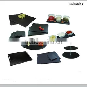 Wholesale Natural Stone 2 Tier and 3 Tier Slate Cake Stand With Rough Edge thumbnail-3