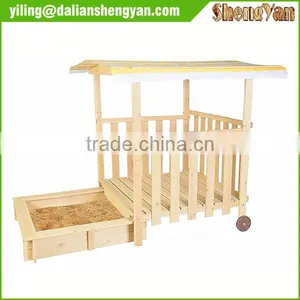Playhouse Sandbox With Rolling Cover & Pavilion Sandbox thumbnail-1