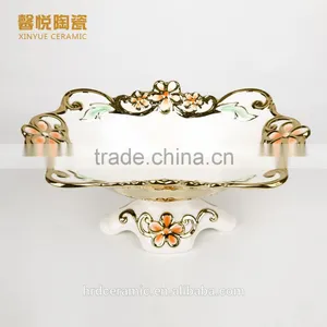 Hotel Used Ceramic Chocolate Candy Fruit Plate Golden,whole Porcelain Dish thumbnail-2