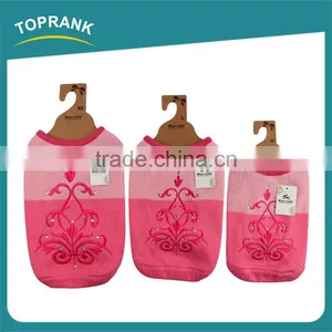 Hot Selling Small Knitting Flower Pink Lovable Dog Sweater Pet Clothes thumbnail-2
