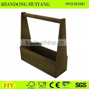 FSC 3bottle Wooden Wine Holder With Handle Wholesale thumbnail-1