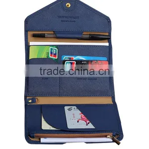 Multifunction Rfid Blocking Leather Passport Holder Wallet/ PU Travel Document Holder thumbnail-2