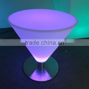 Glowing Portable Bar Tables LED Poseur Table With 16 Colors Changing for DJ House thumbnail-2