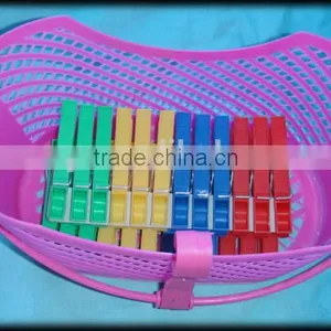 Plastic Colourful Clothes Hangers Plastic Clothespin/clothes Peg/clothes Clip With a Basket thumbnail-1