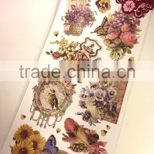 Floral Design Embossed Sticker, Antique Elegance Design Sticker for Decoration, Classic Decorative Shinny Glitter Sticker thumbnail-3