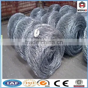 Single Razor Razor Type and Barbed Wire Mesh Type 450mm Coil Diameter Concertina Razor Barbed Wire thumbnail-1