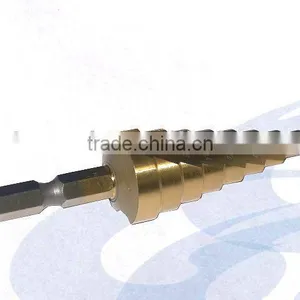 HSS Twist Spiral Step Drill Bit With Titanium Coated For Woodworking Tool thumbnail-1