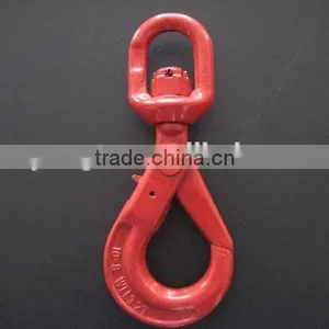 G80 Red Painted Safety Self-Locking Swivel Lifting Hook thumbnail-3
